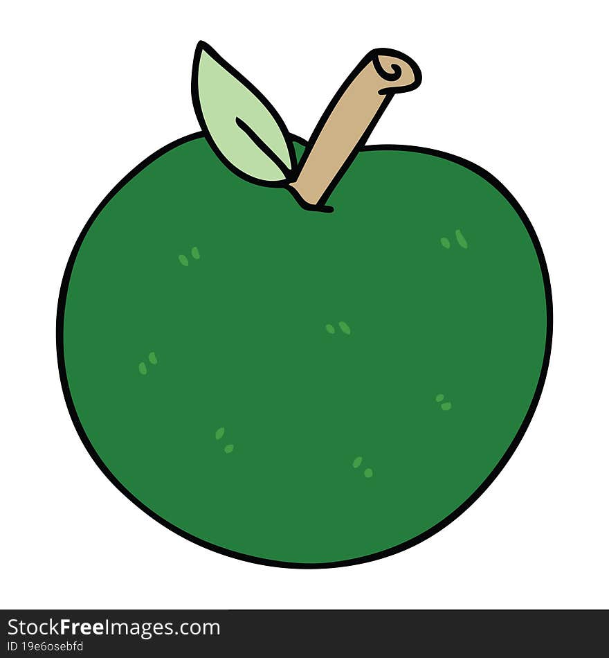 quirky hand drawn cartoon apple