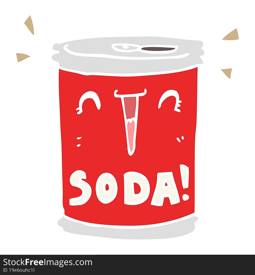 flat color style cartoon soda can