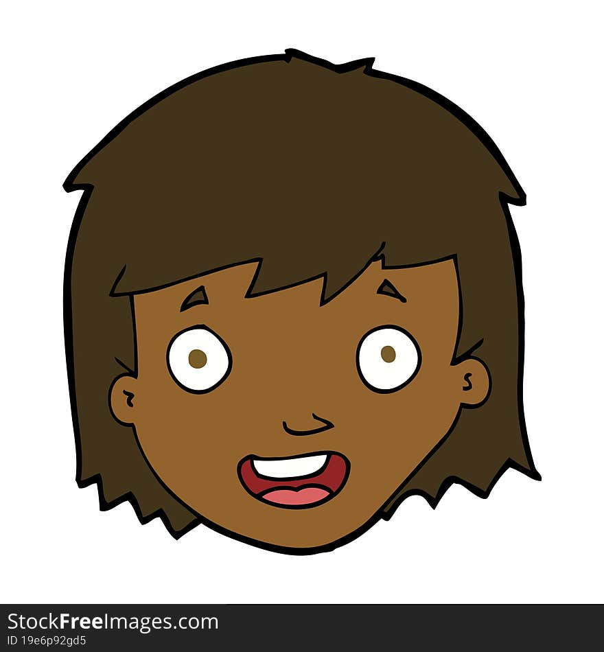 Cartoon Happy Female Face