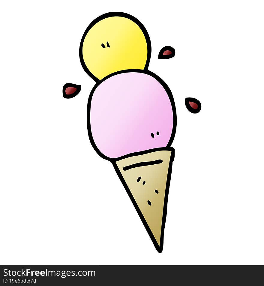 vector gradient illustration cartoon ice cream cone