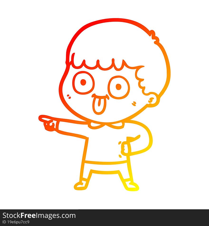 warm gradient line drawing cartoon man staring