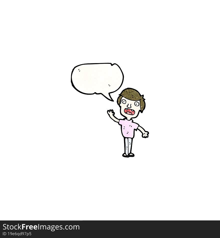 cartoon boy with speech bubble