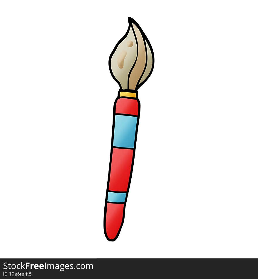 cartoon doodle paint brush