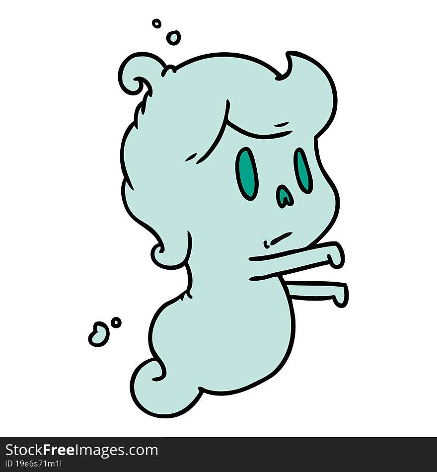 Cartoon Of A Kawaii Cute Ghost