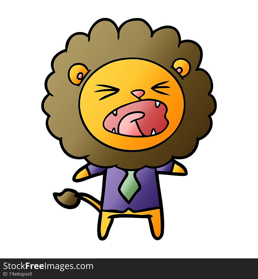 cartoon lion in business clothes. cartoon lion in business clothes