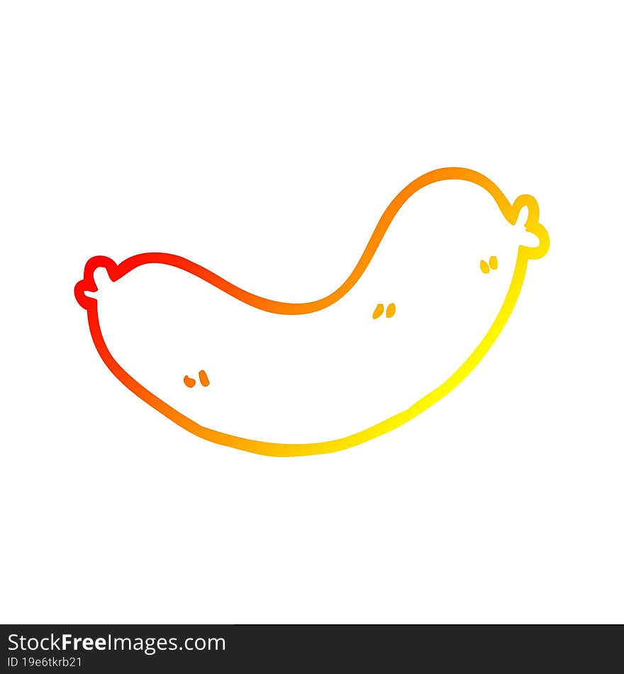 warm gradient line drawing cartoon sausages