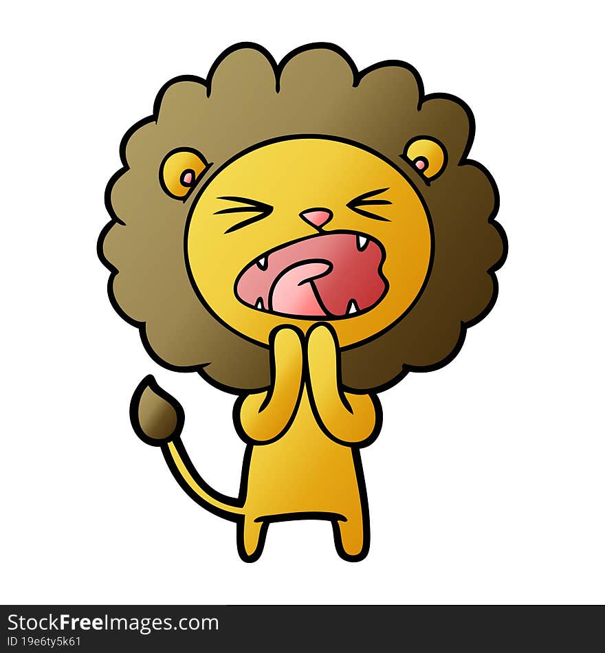 cartoon lion praying. cartoon lion praying