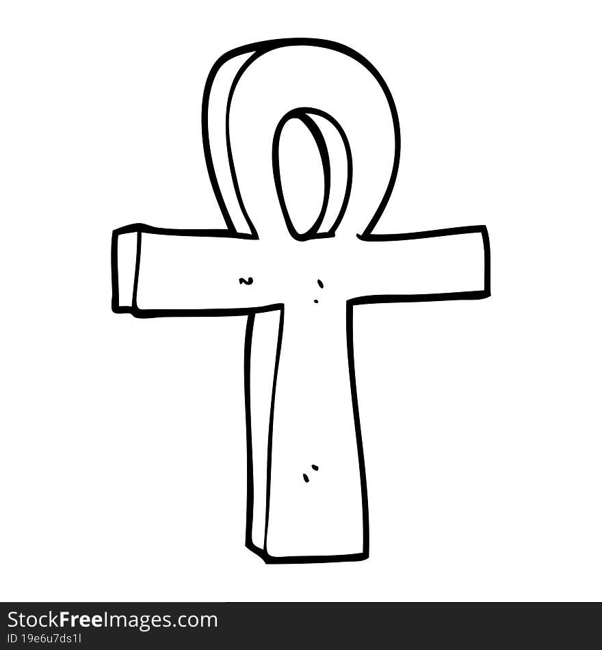 Line Drawing Cartoon Ankh Symbol