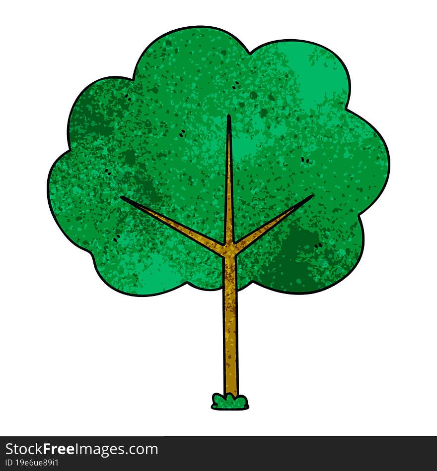 hand drawn quirky cartoon tree. hand drawn quirky cartoon tree