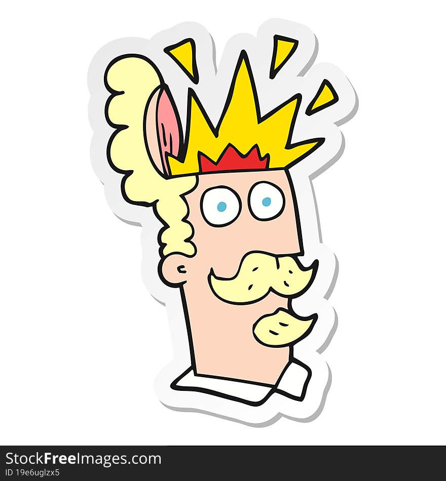 sticker of a cartoon man with exploding head