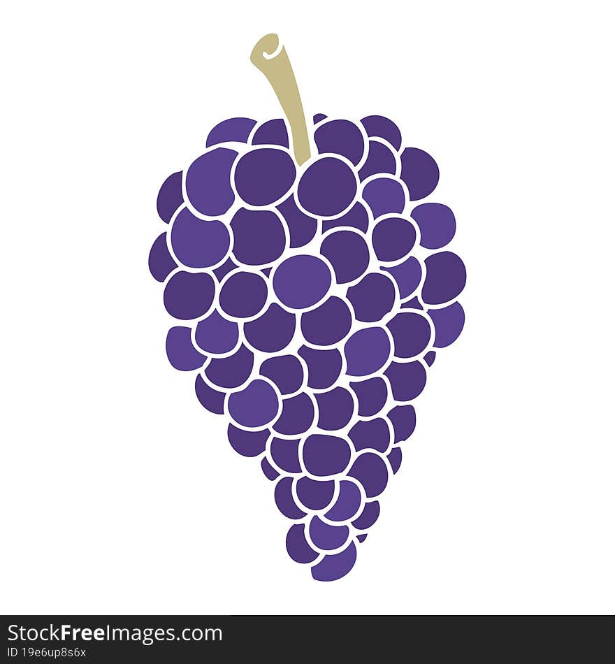 flat color illustration of a cartoon grapes