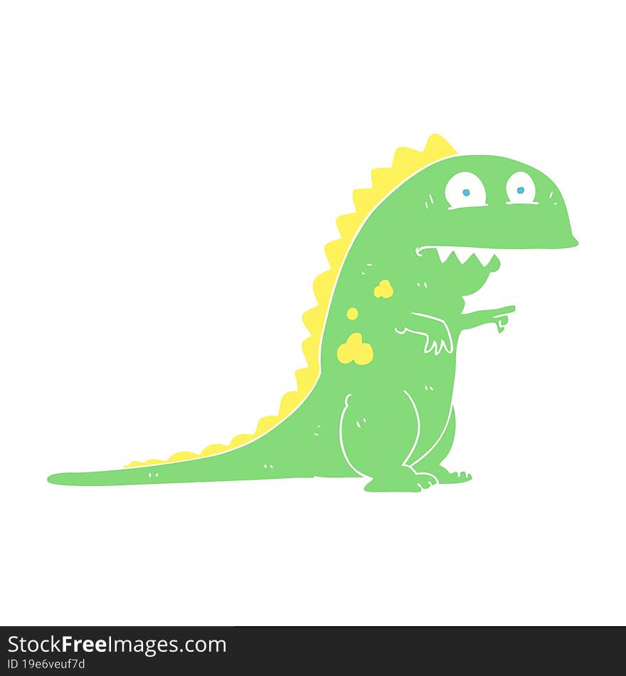 flat color illustration of a cartoon dinosaur