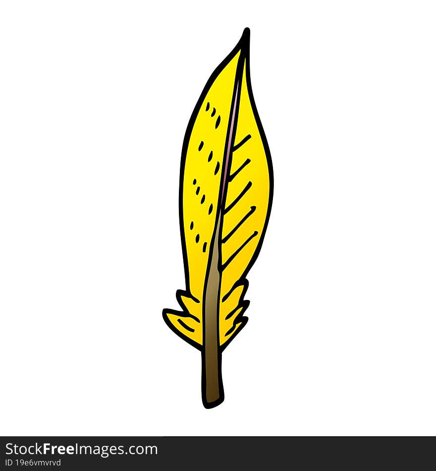 Cartoon Doodle Golden Feather