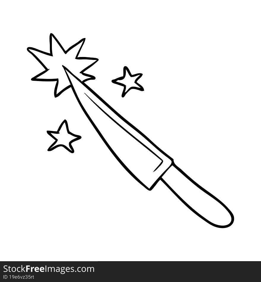 line drawing of a sharp kitchen knife. line drawing of a sharp kitchen knife