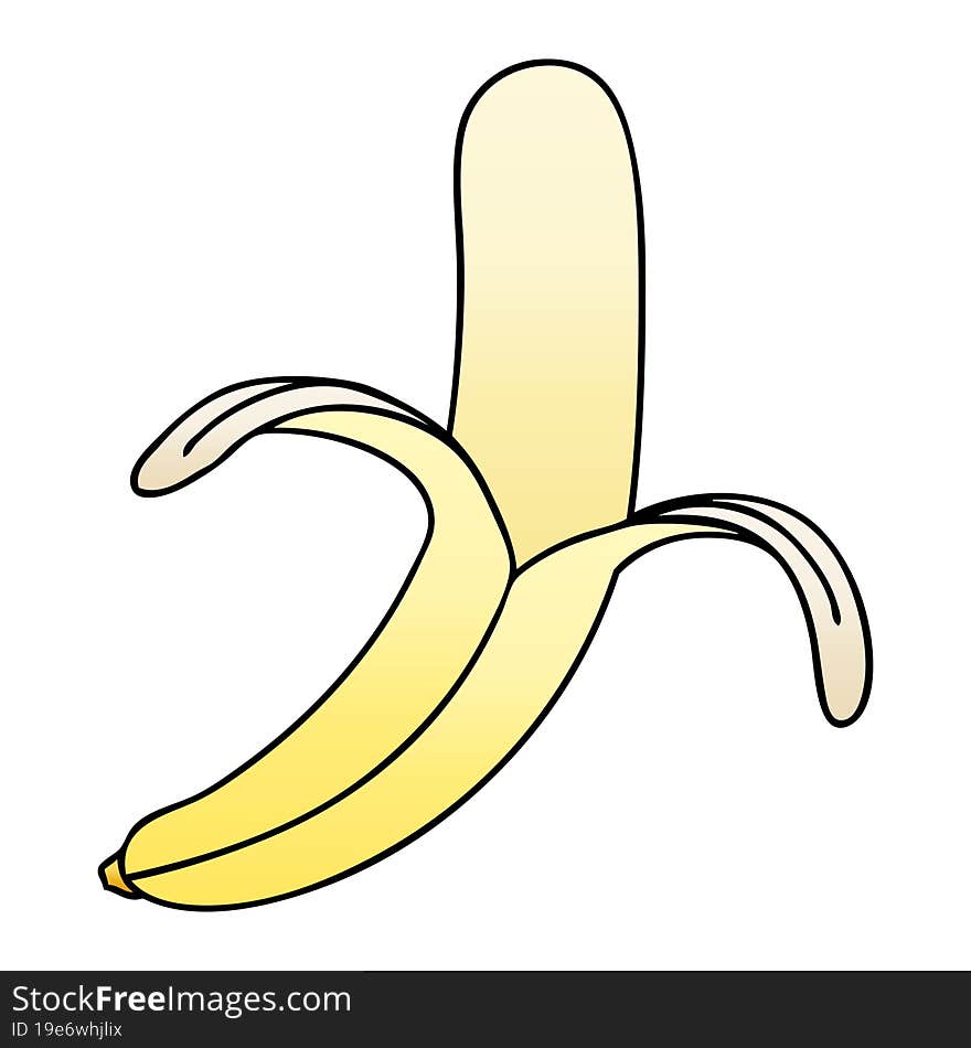 quirky gradient shaded cartoon banana