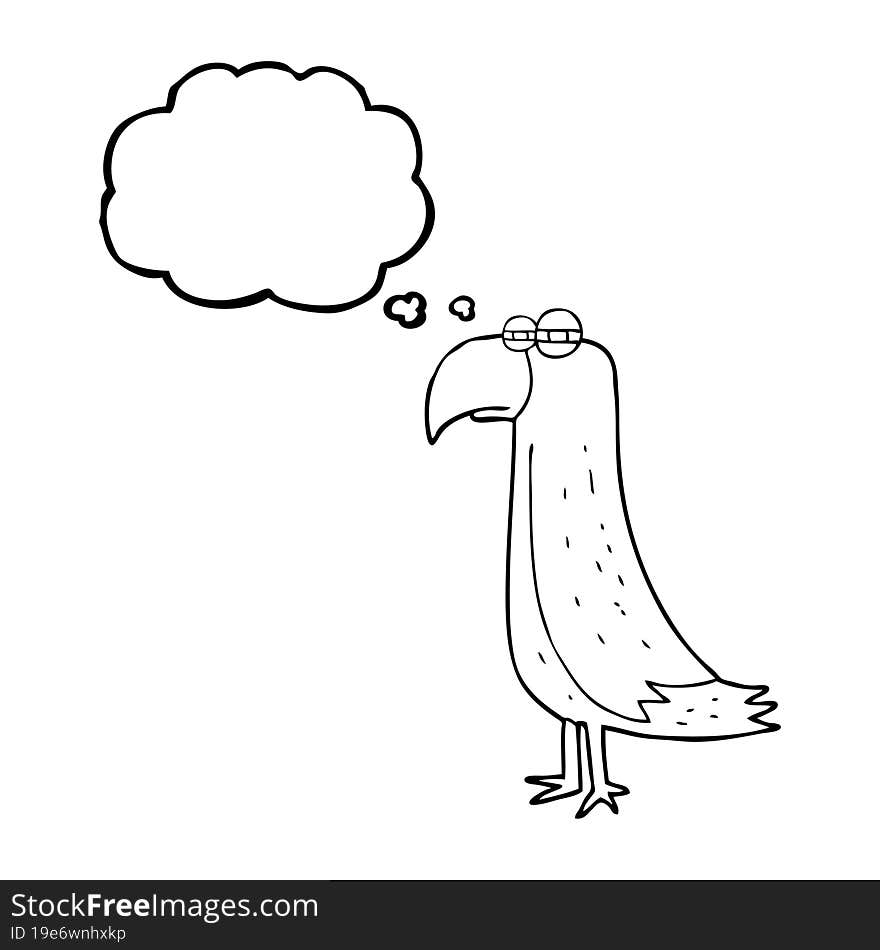 Thought Bubble Cartoon Parrot