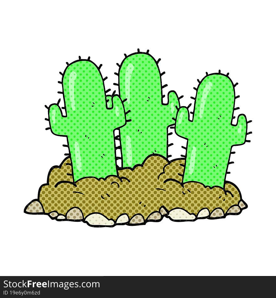 comic book style cartoon cactus