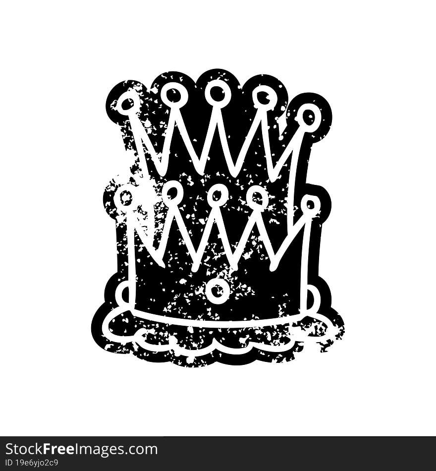 grunge icon drawing of two crowns