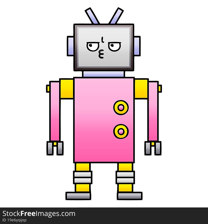 Gradient Shaded Cartoon Robot