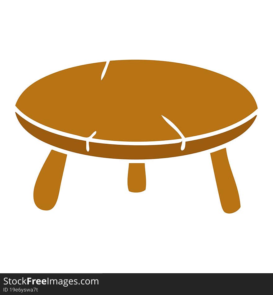 Cartoon Doodle Of A Wooden Stool