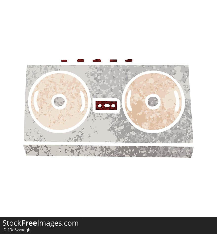 retro illustration style cartoon of a retro radio