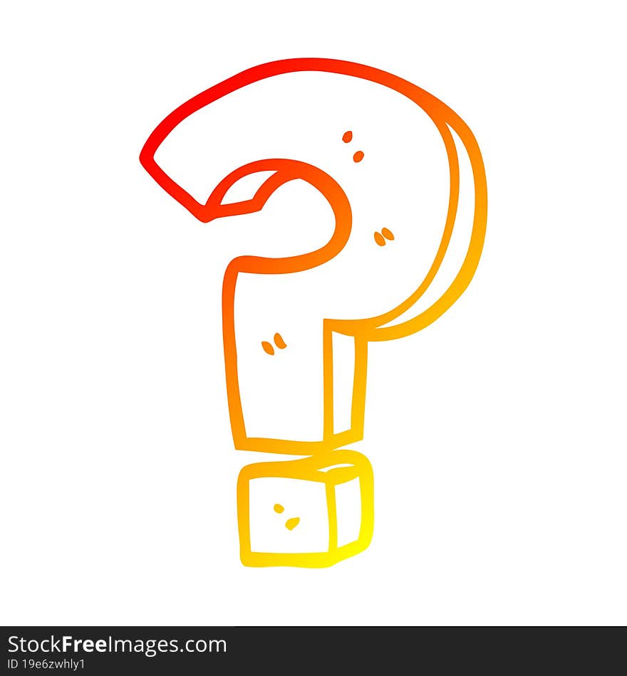 warm gradient line drawing cartoon question mark