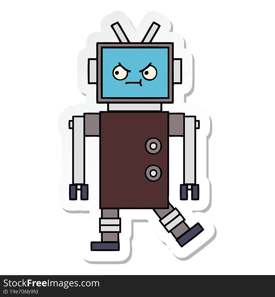 sticker of a cute cartoon robot