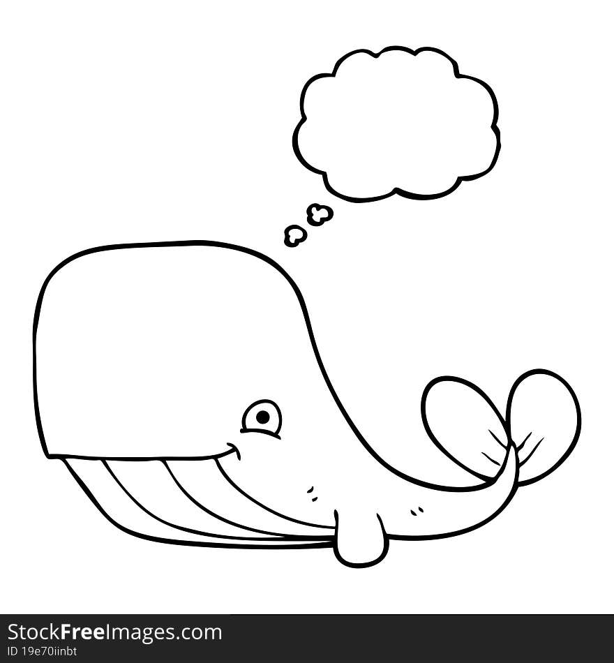 thought bubble cartoon happy whale