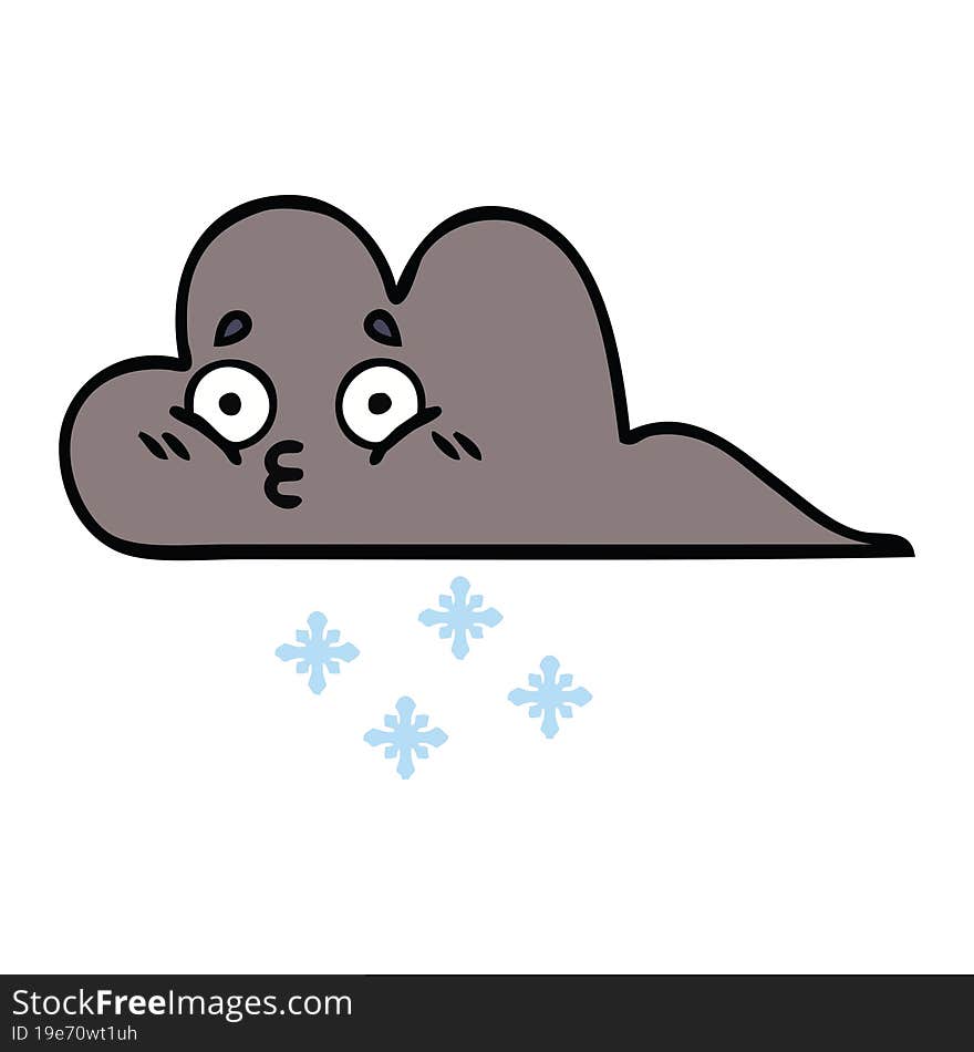 cute cartoon of a storm snow cloud