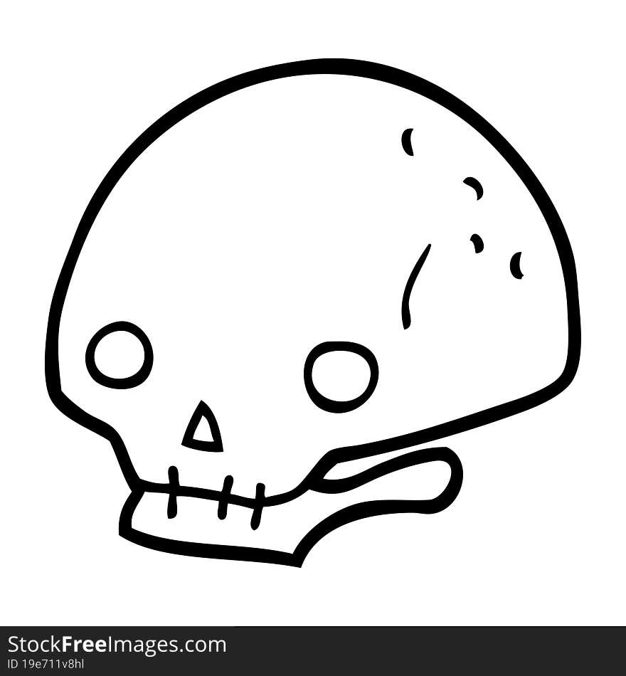 cartoon spooky skull