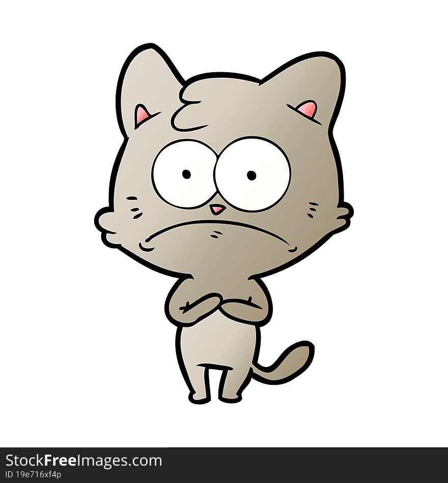 cartoon nervous cat. cartoon nervous cat