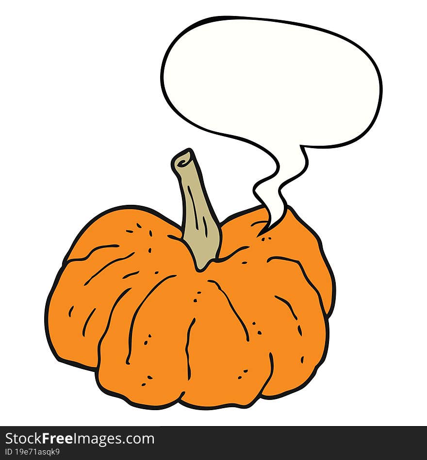 Cartoon Squash And Speech Bubble