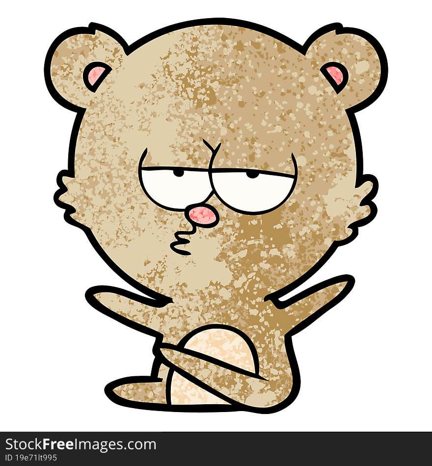 bored bear cartoon. bored bear cartoon