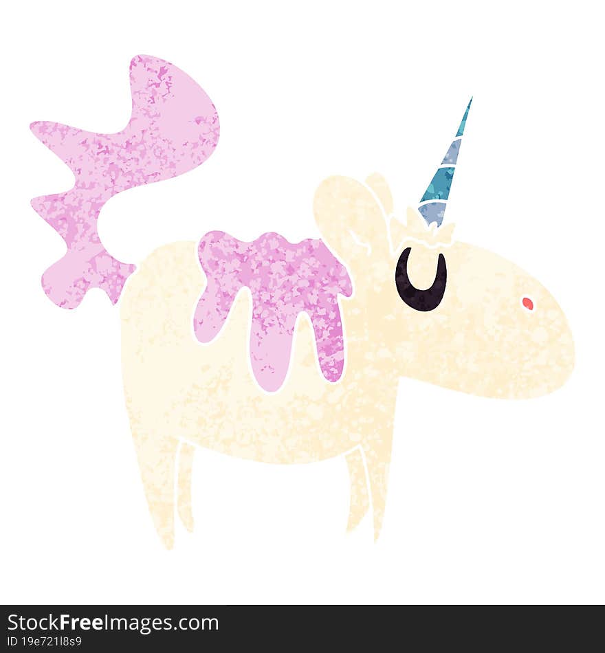 quirky retro illustration style cartoon unicorn