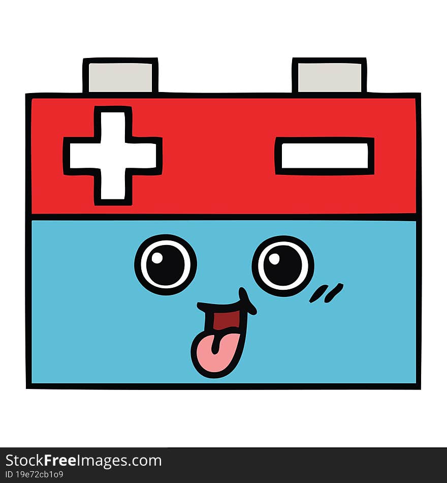 cute cartoon of a car battery. cute cartoon of a car battery