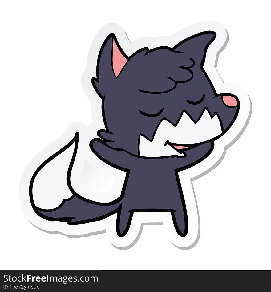 sticker of a friendly cartoon fox