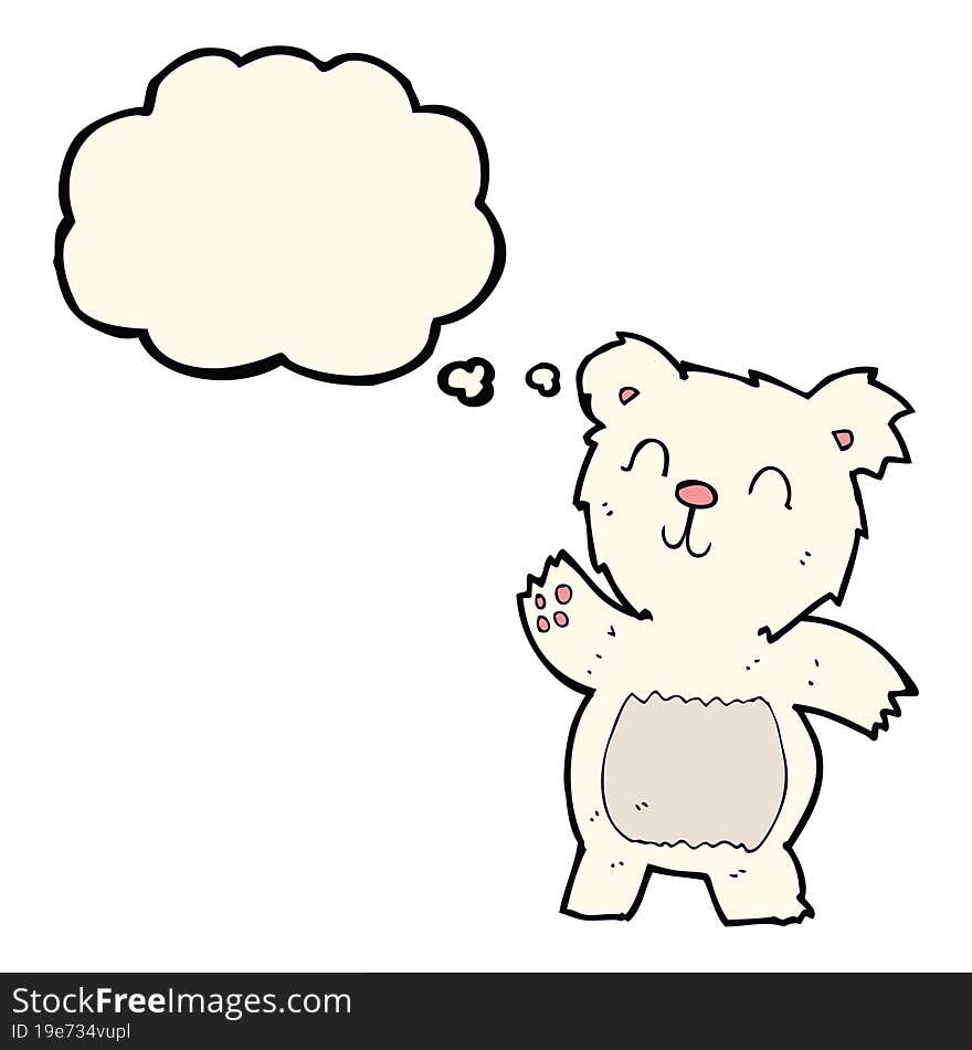 cartoon polar bear with thought bubble