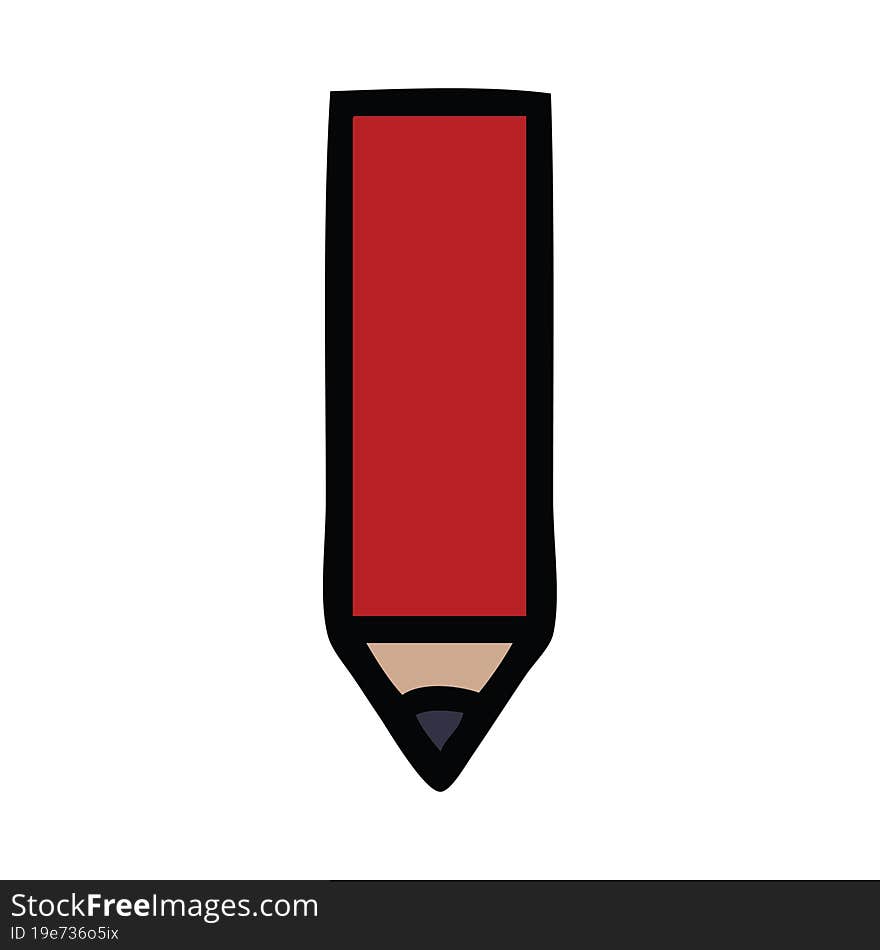 cute cartoon of a red pencil. cute cartoon of a red pencil