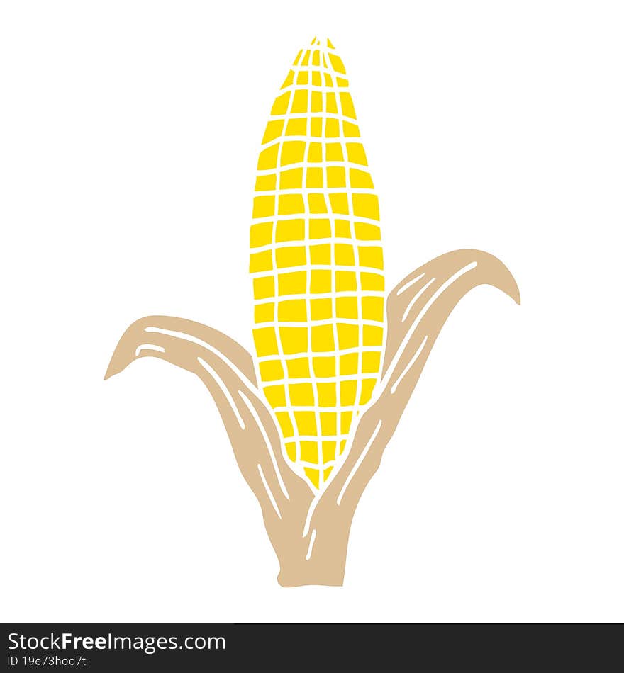 Cartoon Doodle Corn On Cob