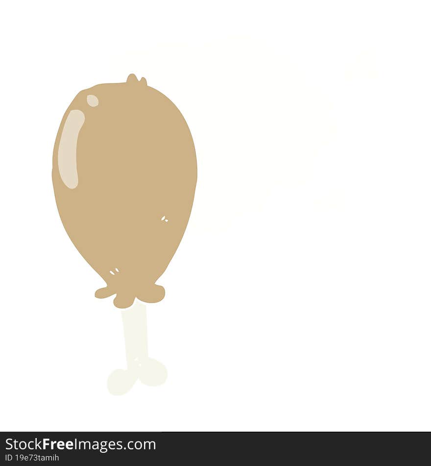 Flat Color Style Cartoon Chicken Leg