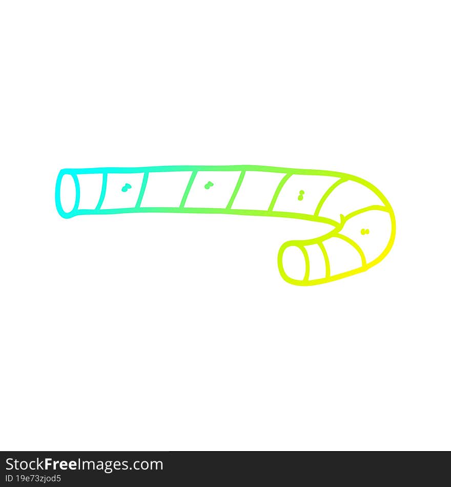 cold gradient line drawing cartoon candy cane