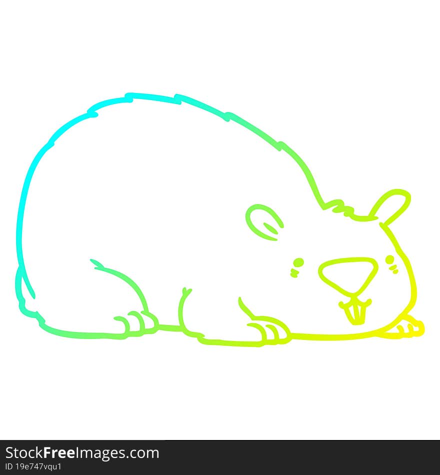 cold gradient line drawing cartoon wombat