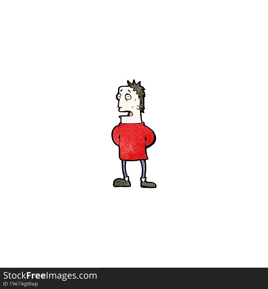 cartoon worried man