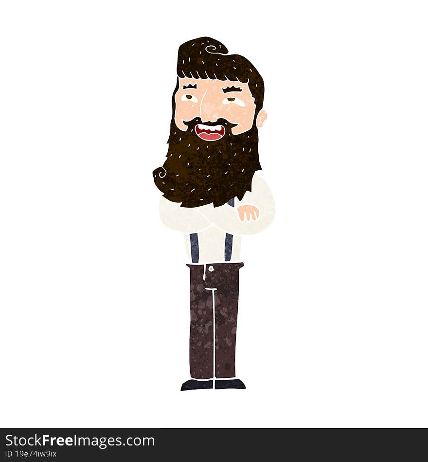 cartoon happy man with beard