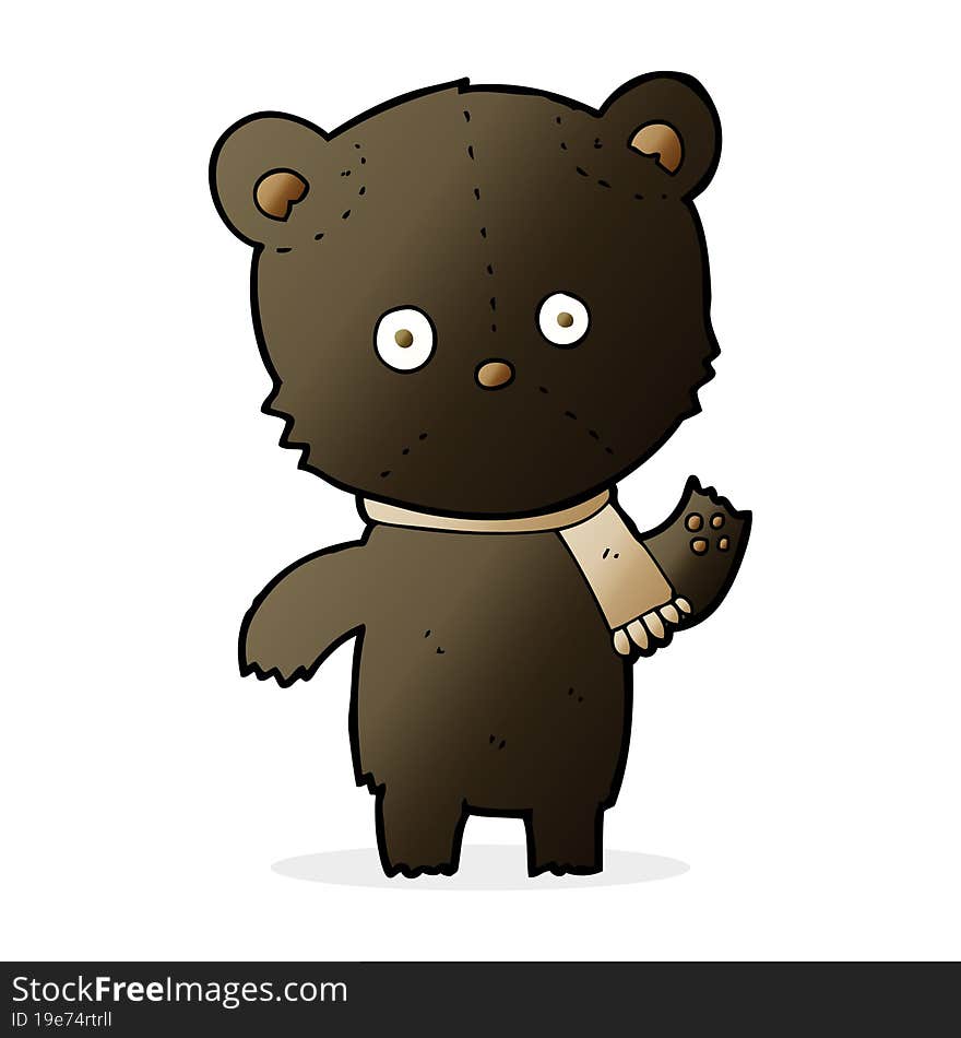 Cartoon Waving Black Bear