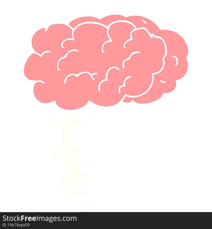 flat color illustration of a cartoon brain