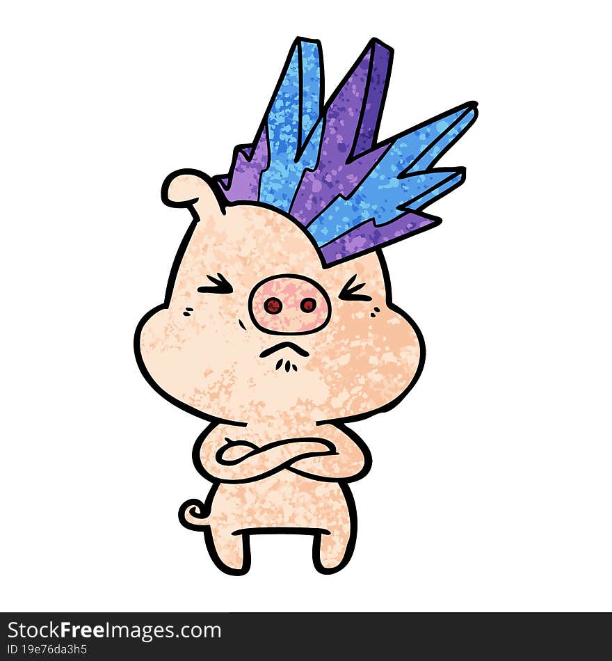 cartoon angry pig. cartoon angry pig