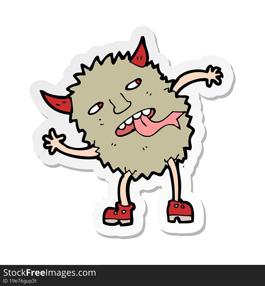 sticker of a funny cartoon monster