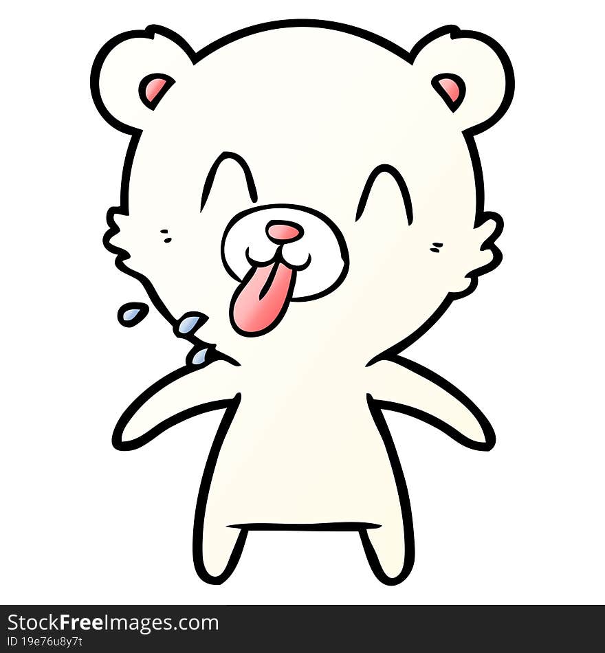 rude cartoon polar bear sticking out tongue. rude cartoon polar bear sticking out tongue