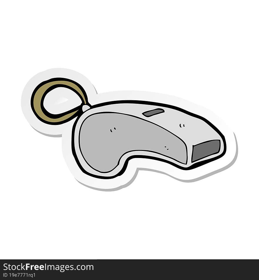 sticker of a cartoon whistle